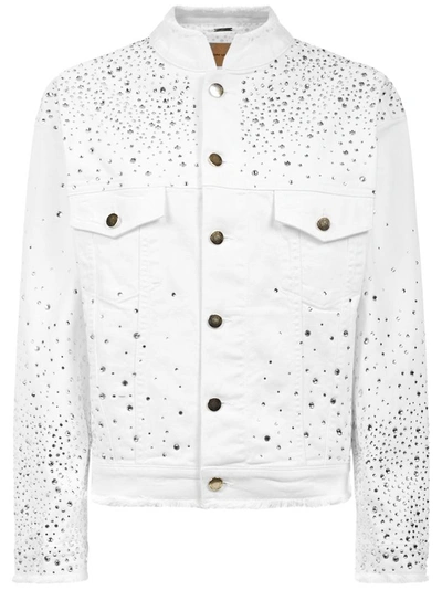 Alexandre Vauthier Embellished Denim Jacket In White