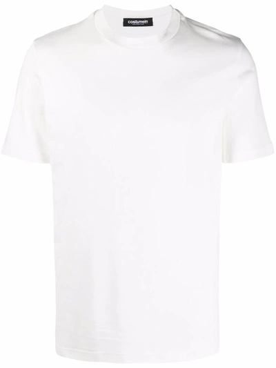 Costumein Solid-colour Crew-neck T-shirt In White