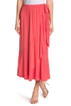 Go Couture Faux Wrap Midi Skirt In Serenade
