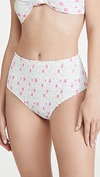 Charlie Holiday Newport Smocked Bikini Bottoms In Festive Floral Light