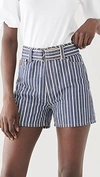 GANNI MIXED STRIPE DENIM SHORTS,GANNI31259