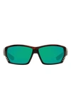 Costa Del Mar 62mm Polarized Wraparound Sunglasses In Copper Tortoise