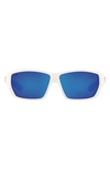 Costa Del Mar 62mm Polarized Wraparound Sunglasses In White Blue