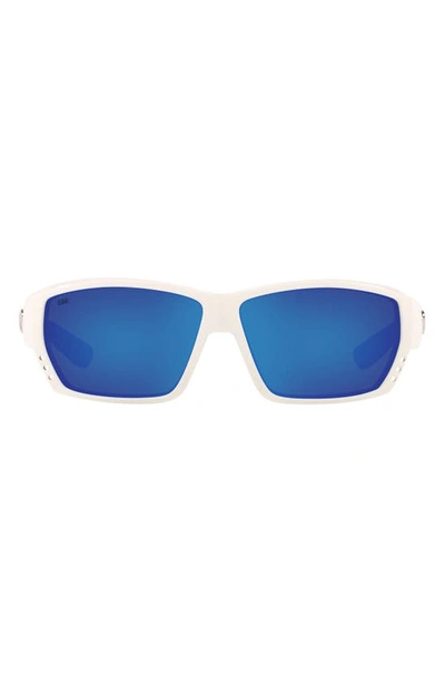 Costa Del Mar 62mm Polarized Wraparound Sunglasses In White Blue