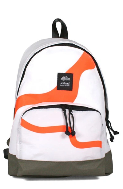 Sealand Archie Backpack In White/ Orange/ Olive