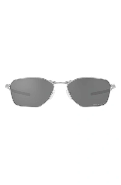 Oakley Savitar Titanium Prizm Black Polarized Geometric Mens Sunglasses Oo6047 604703 58