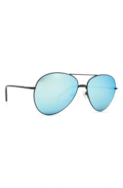 Diff Knox 61mm Aviator Sunglasses In Black/ Blue