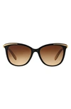Ralph Lauren 54mm Gradient Cat Eye Sunglasses In Blacktan