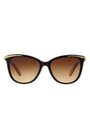 Polo Ralph Lauren 54mm Gradient Cat Eye Sunglasses In Blacktan