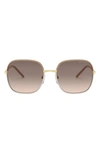 Prada 58mm Gradient Square Sunglasses In Beige
