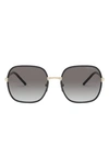 Prada 58mm Gradient Square Sunglasses In Black