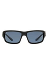 Costa Del Mar 59mm Polarized Rectangular Sunglasses In Matte Black