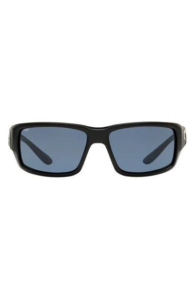 Costa Del Mar 59mm Polarized Rectangular Sunglasses In Matte Black
