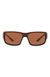 Costa Del Mar 59mm Polarized Rectangular Sunglasses In Tortoise