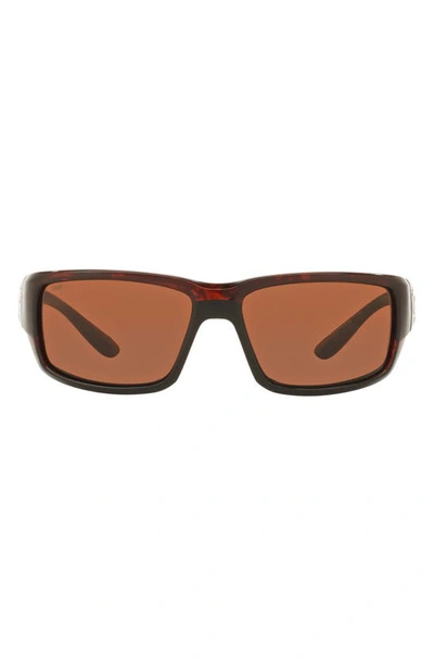 Costa Del Mar 59mm Polarized Rectangular Sunglasses In Tortoise
