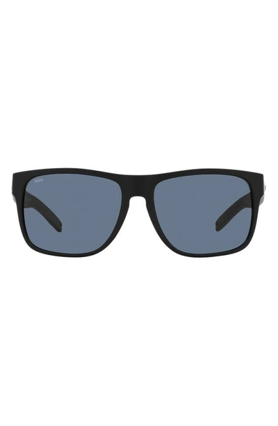 Costa Del Mar 59mm Polarized Square Sunglasses In Matte Black