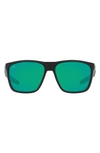 Costa Del Mar 62mm Square Sunglasses In Black Green