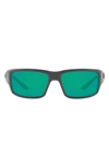 Costa Del Mar 59mm Wraparound Sunglasses In Matte Gunmetal Black