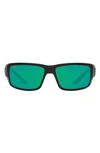 Costa Del Mar 59mm Wraparound Sunglasses In Satin Black