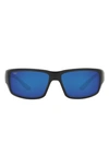 Costa Del Mar 59mm Wraparound Sunglasses In Black Blue