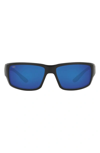 Costa Del Mar 59mm Wraparound Sunglasses In Black Blue