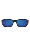 Costa Del Mar 61mm Polarized Wraparound Sunglasses In Black Flow