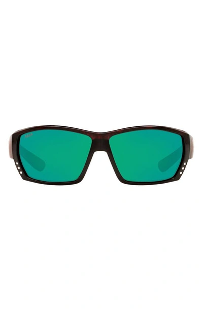 Costa Del Mar 62mm Polarized Wraparound Sunglasses In Tort