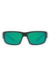 Costa Del Mar 59mm Wraparound Sunglasses In Black Grey Mirror