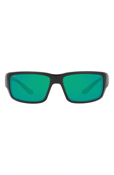 Costa Del Mar 59mm Wraparound Sunglasses In Black Grey Mirror