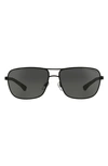 Emporio Armani 54mm Square Sunglasses In Matte Black