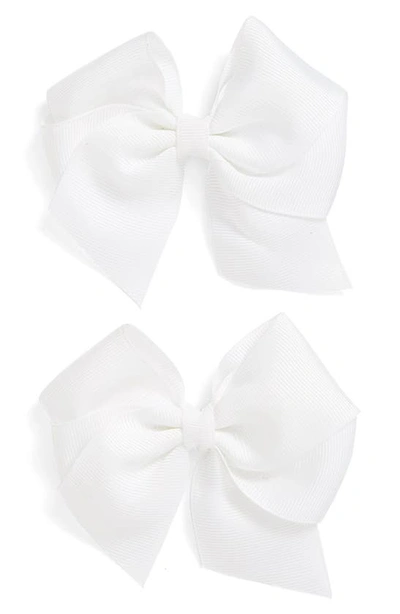Plh Bows Babies' Bow Clips In White