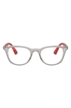 Ray Ban Kids' 48mm Round Optical Glasses In Transparent