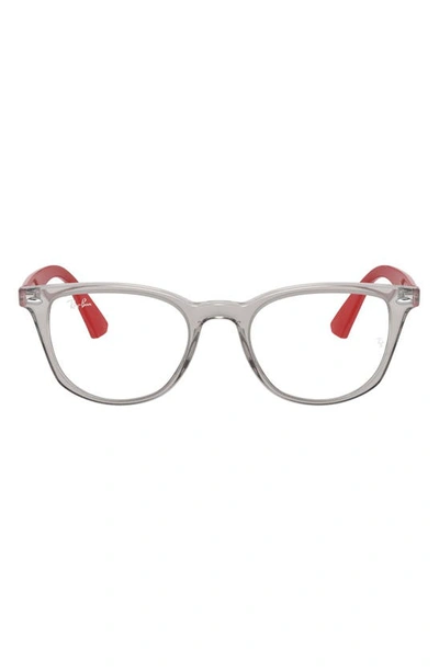 Ray Ban Kids' 48mm Round Optical Glasses In Transparent