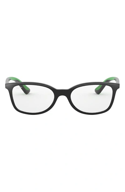 Ray Ban Kids' 49mm Rectangular Optical Glasses In Transparent Green