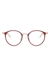 Ray Ban Kids' 48mm Round Optical Glasses In Gold Rose