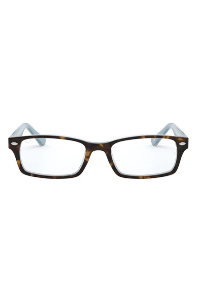 Ray Ban Unisex 52mm Rectangular Optical Glasses In Blue Hava