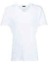 Atm Anthony Thomas Melillo Atm Slub Cotton Slim Fit V Neck Tee In White