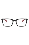 Ray Ban 54mm Rectangular Optical Glasses In Shiny Black