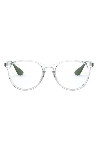 Ray Ban Unisex Erika 51mm Keyhole Optical Glasses In Transparent/ Green