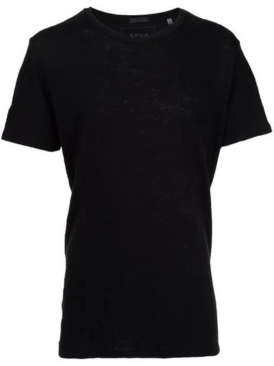 Atm Anthony Thomas Melillo Slub Jersey Crew Neck Tee In Black