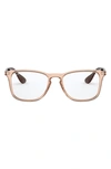 Ray Ban 50mm Small Square Optical Glasses In Trans Grn