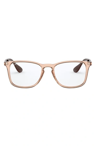 Ray Ban 50mm Small Square Optical Glasses In Trans Grn