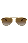 Ray Ban Unisex 58mm Gradient Aviator Sunglasses In Gold