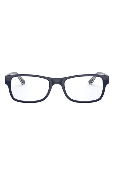 Ray Ban Unisex 52mm Rectangular Optical Glasses In Blue Grey