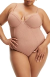Good American Show Off Underwire One-piece Swimsuit In Desert Rose