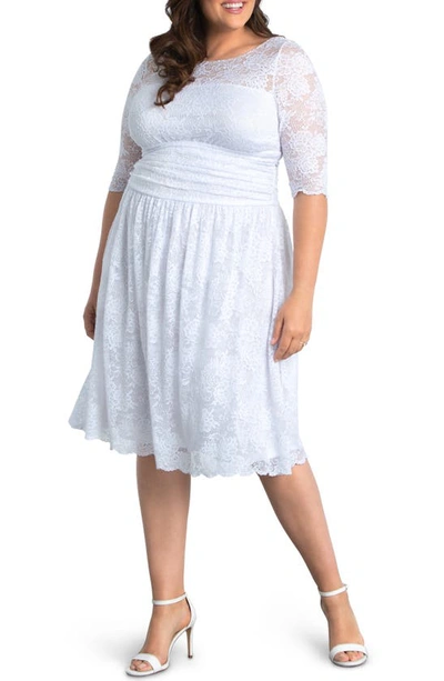 Kiyonna Women's Plus Size Harmony Lace Dress In Pearl