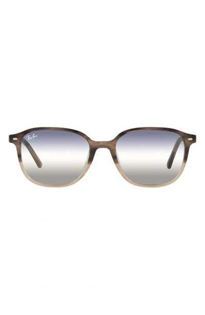 Ray Ban Leonard 53mm Gradient Square Sunglasses In Brown Havana