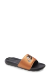 Nike Women's Benassi Jdi Swoosh Slide Sandals From Finish Line In Black/ Metallic Copper