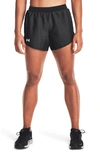 Under Armour Fly By 2.0 Woven Running Shorts In Black Full Heather / Black