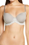 Wacoal Embrace Lace Underwire Molded Cup Bra In Satellite/ Hushed Green